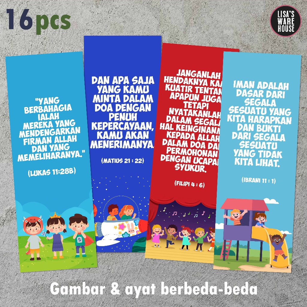 

16 Pcs Pembatas Alkitab Anak Volume 01