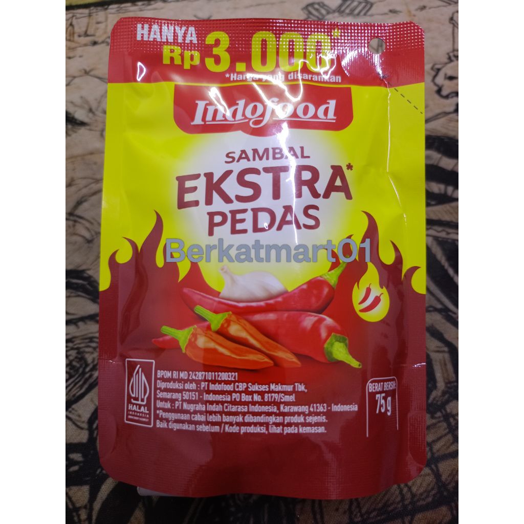 

Indofood Sambal Extra Pedas 75gr Saus Saos