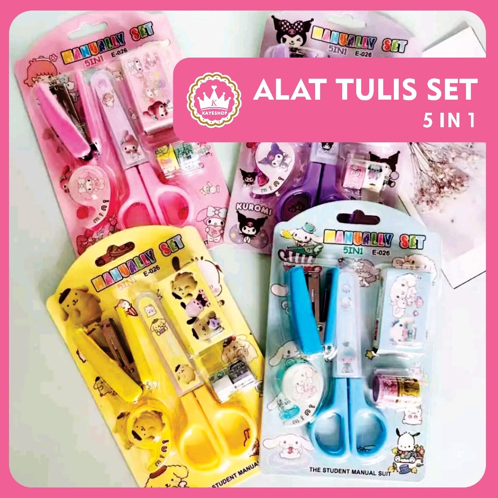 

Terlaris Alat Tulis Set Sanrio Dapat Gunting Staples Washi Tape Stationary Anak ATK Sekolah Kantor
