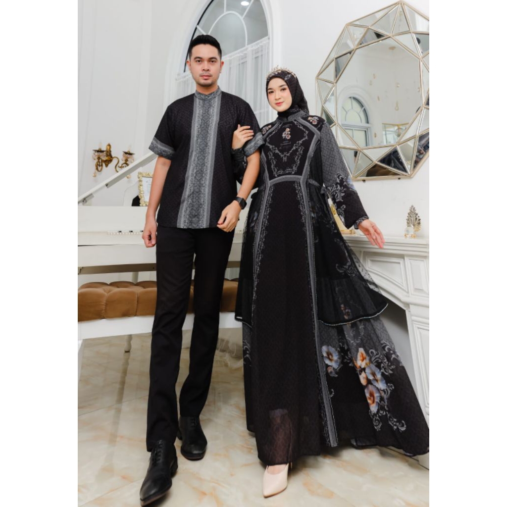 Gamis Couple Ibu Dan Ayah Amara Couple By Ac Original / Gamis Syari Couple Terbaru / Setelam Couple 