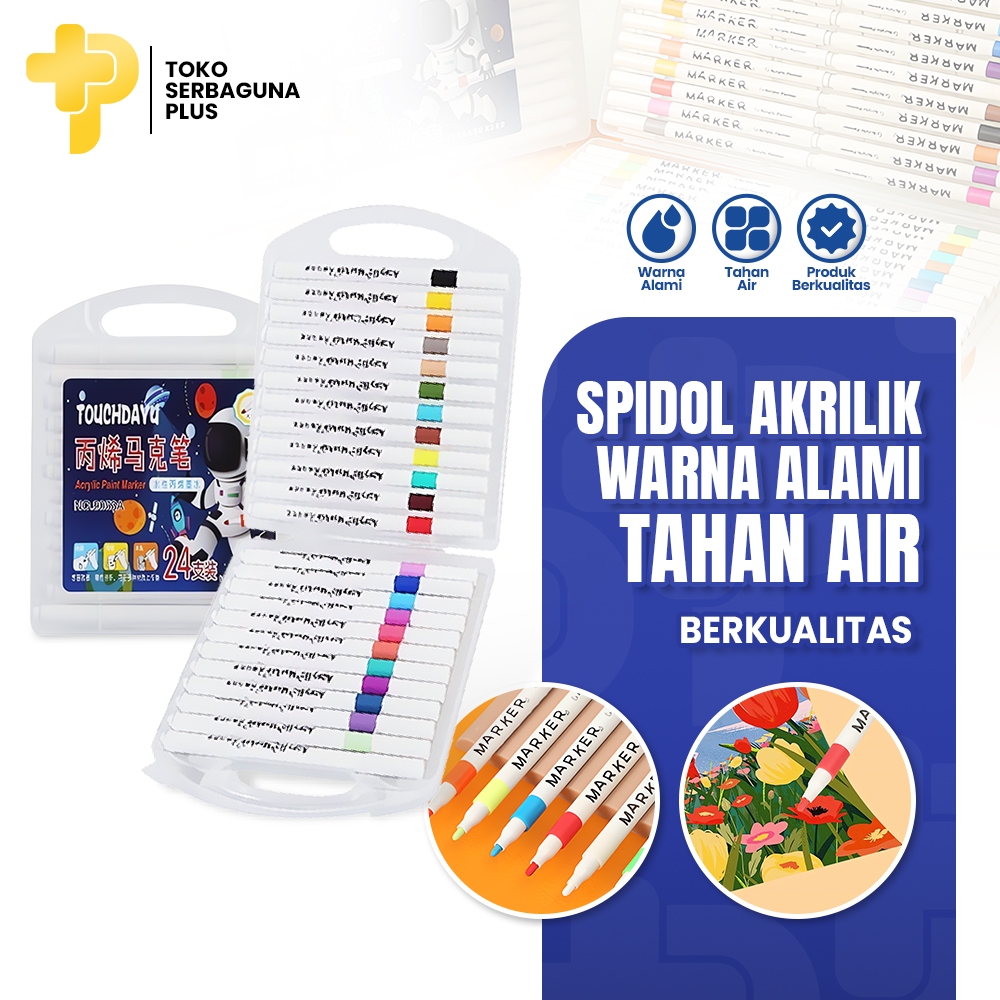 

Spidol Pen Acrylic Marker Set 12/24 Warna DIY Painting Highlight Drawing Tahan Air