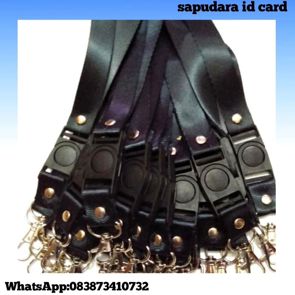 tali lanyard/id card 2cm  warna hitam
