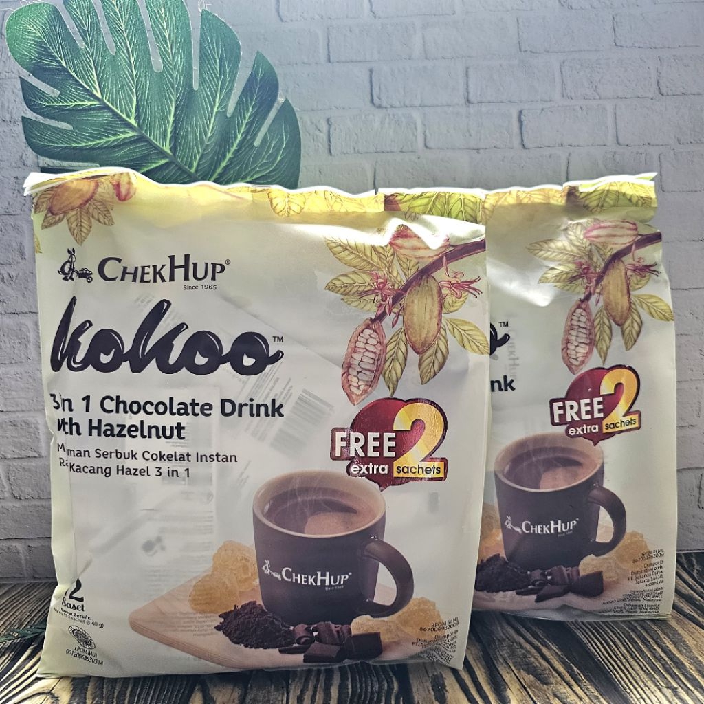 

CHEKHUP KOKOO CHOCOLATE/WITH HAZELNUT 3in1 ISI 14 STIK ( 12 FREE 2 STIK ) Produk Malaysia