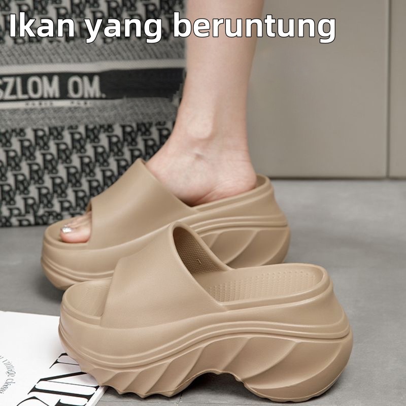 premium sandal wanita mode tinggi 8cm sandal wanita elegan karet sepatu sandal wanita sandal crocs