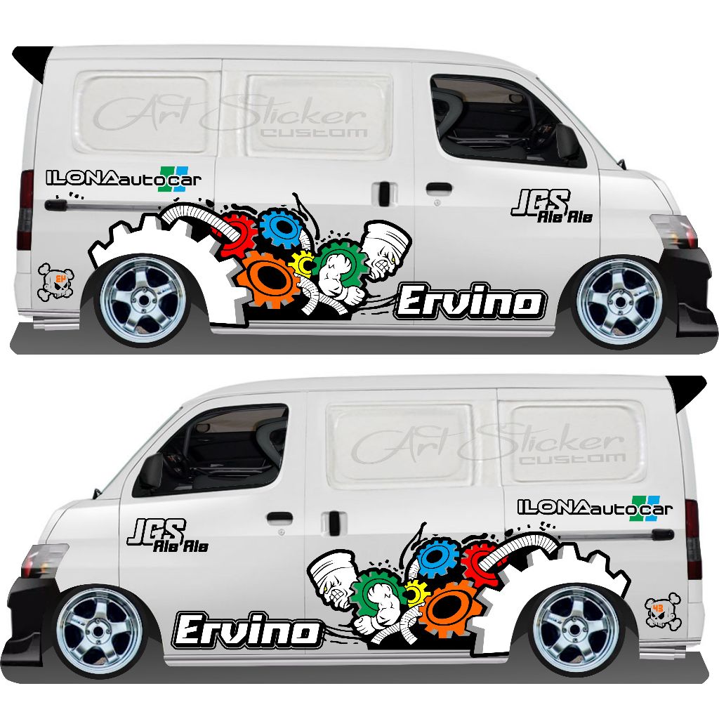 CUTTING STICKER RACING TERBARU MOBIL GRANDMAX BLINDVAN GRANMAX MINI BUS LUXIO SERENA AVP DLL