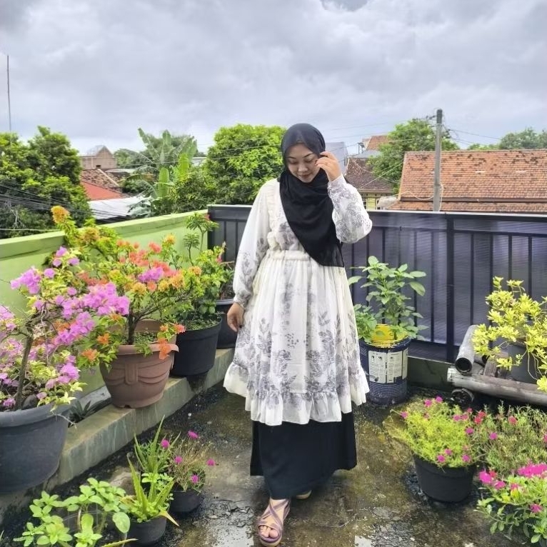 DISKON TUNIK CERUTY BABYDOLL REMPEL SERUT SAMPING MOTIF