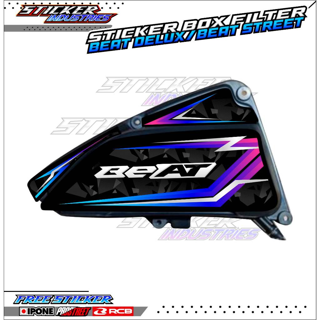 STICKER BOX FILTER BEAT DELUXE - STREET / STRIPING PELINDUNG BOX FILTER BEAT DELUXE - BEAT STREET