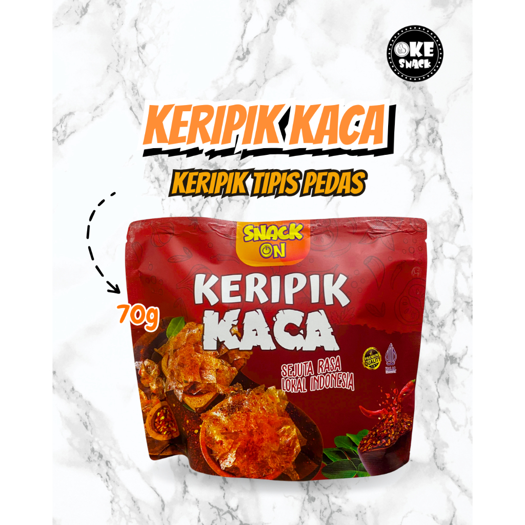 

Snack On Keripik Kaca Pedas Camilan Keripik Seblak Kaca 70gr