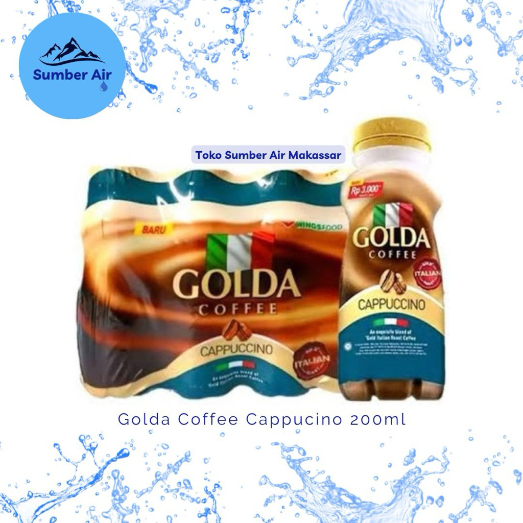

Golda Coffee Cappuccino 200ml (1 pack isi 12 botol) | Kopi kemasan siap minum