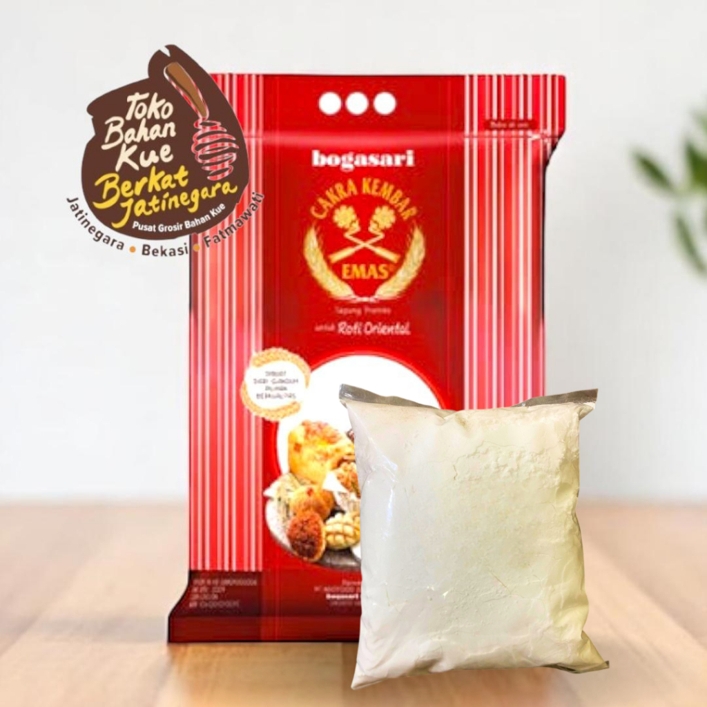 

TEPUNG CAKRA KEMBAR EMAS BOGASARI KEMASAN 1KG REPACK