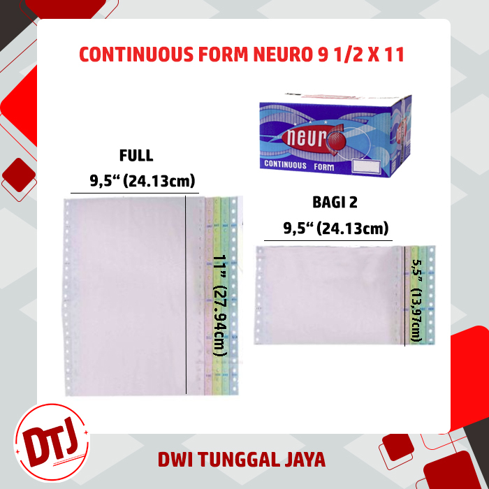 

Kertas Continuous Form Neuro 9,5" x 11" 5 Ply