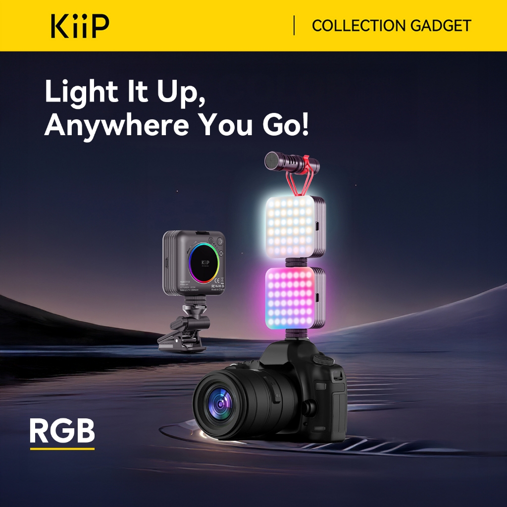 KiiP Portable RGB LED Video Light 6W Mini Lighthing 360° Lampu Konten Minimalis