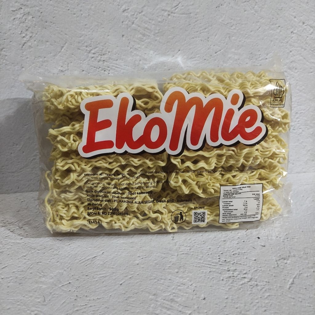 

Ekomie Besar Isi 10 pcs Mi Kuning Kering Eko Mie keping