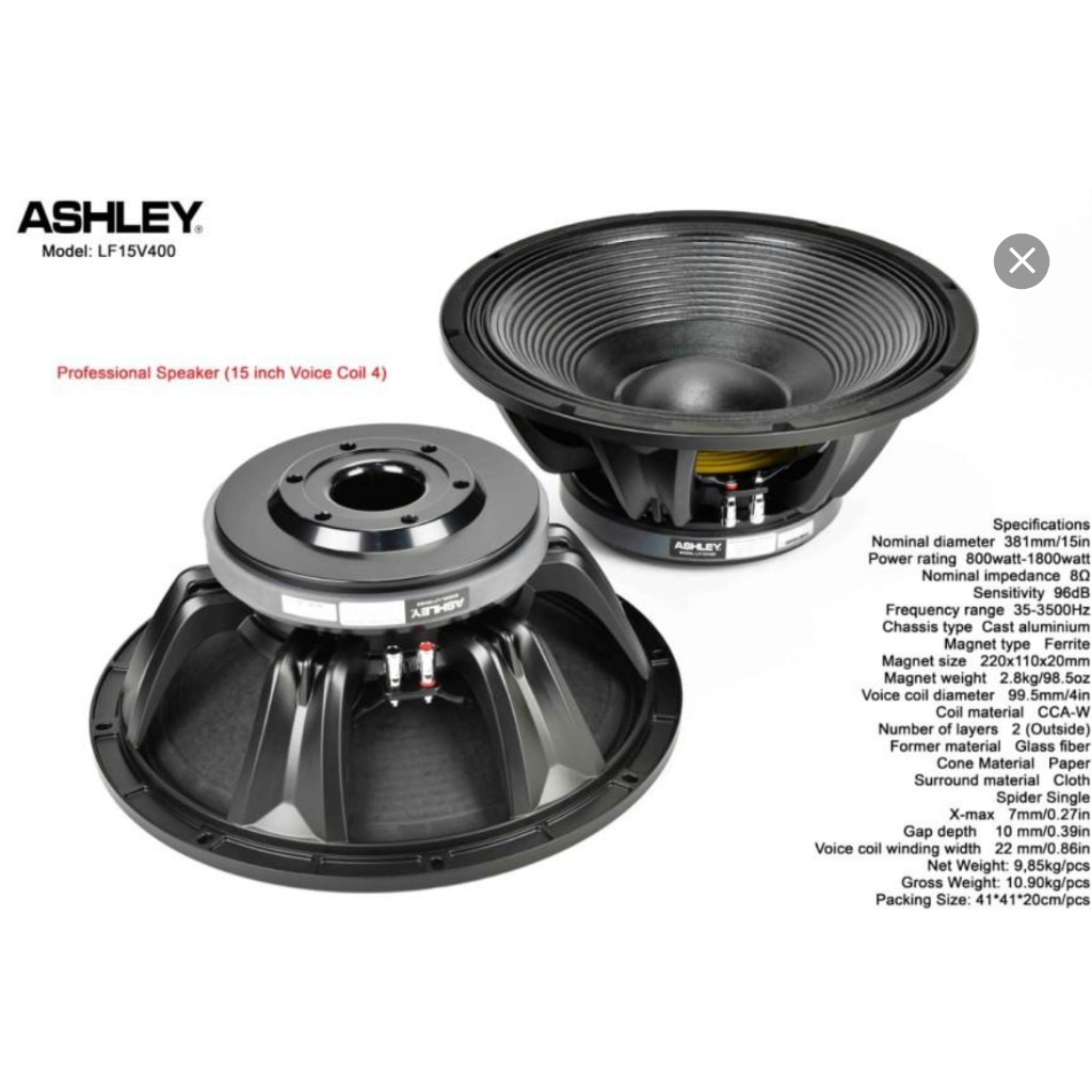 Speaker ashley 15v400 15 v400 lf15v400 lf 15 v400 original