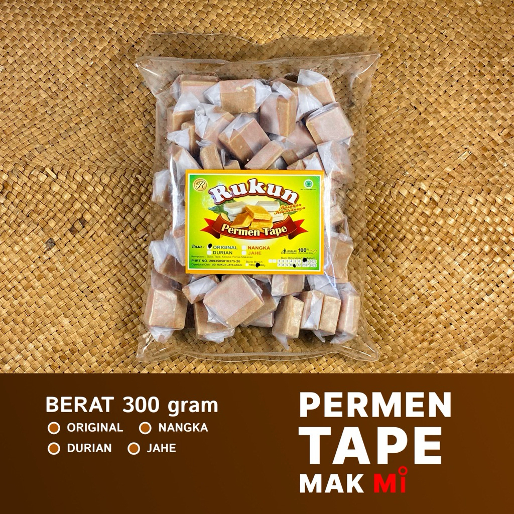 

Permen Tape Rasa Original Kemasan 300gram Sukun
