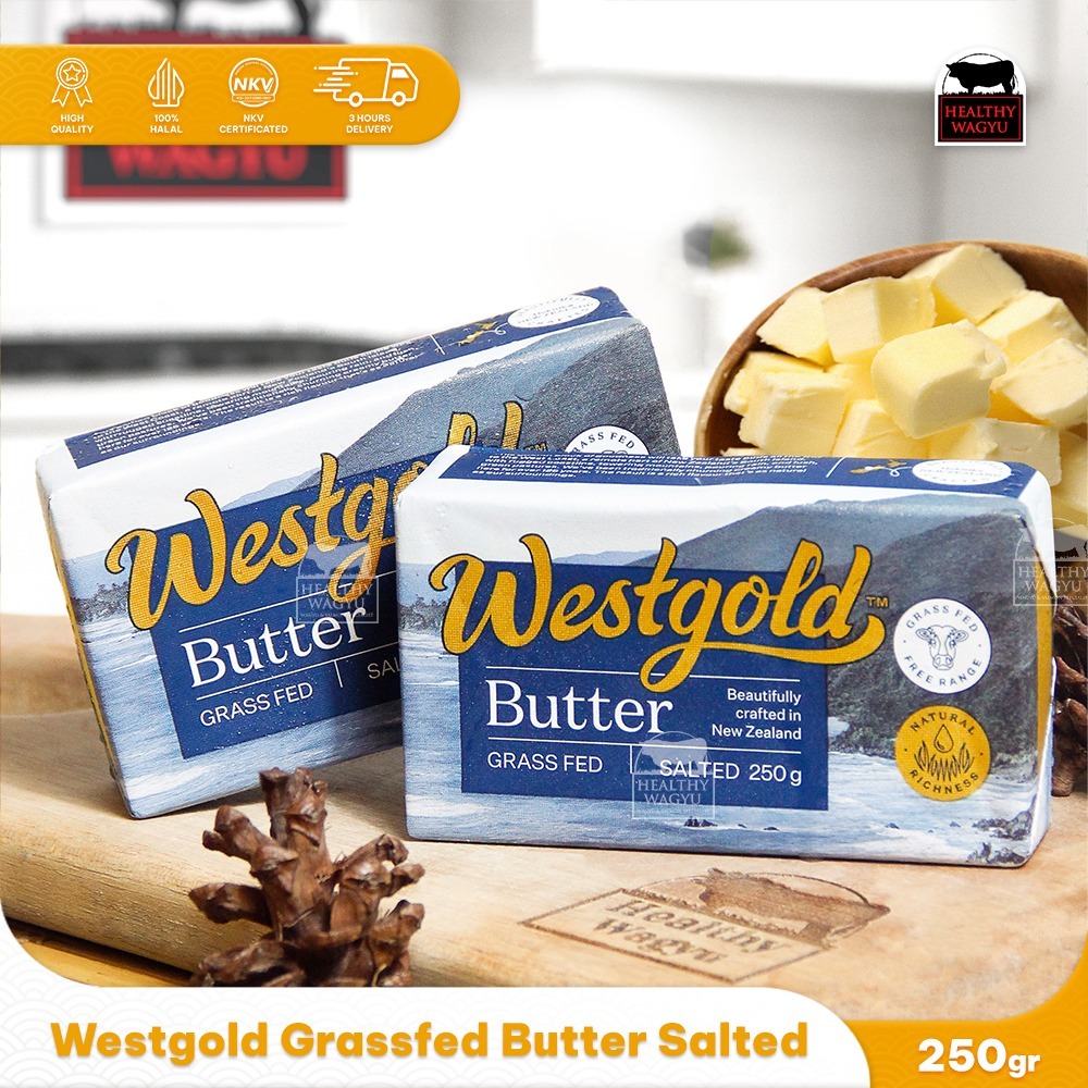 

Westgold Butter Salted Grass-fed New Zealand Mentega 250gr Healthy Wagyu