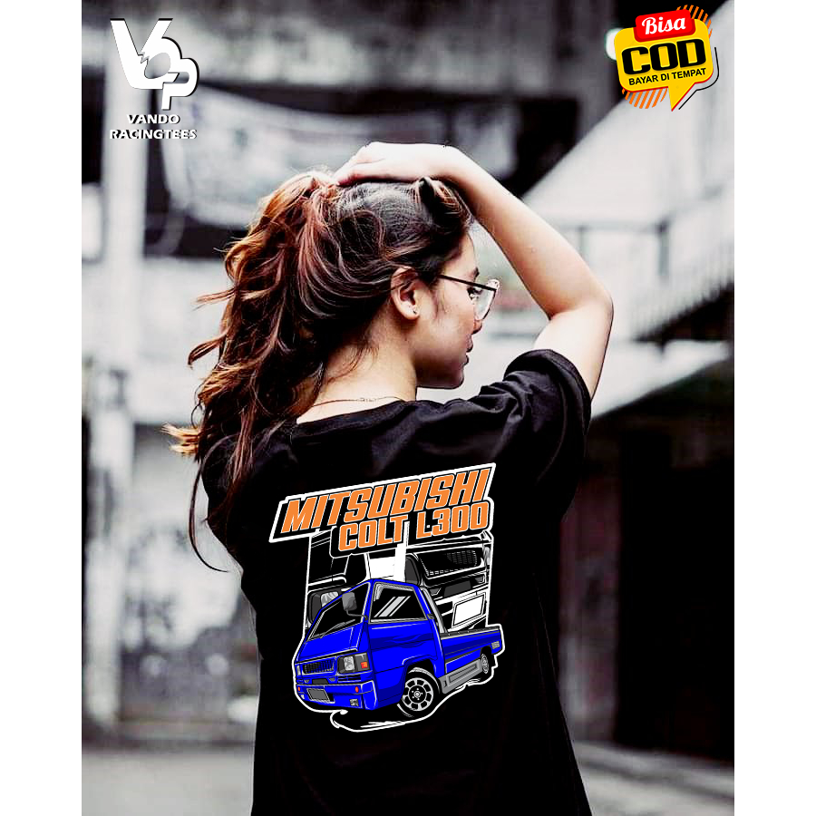 Kaos Mitsubishi L300 Baju Distro Racing Mobil Driver Muda Katun Adem Nyaman