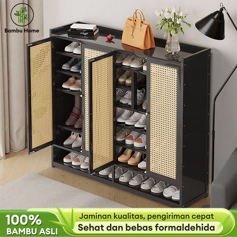 Lemari Sepatu Box Sepatu Lemari Sepatu Kayu Rak Sepatu Susun Tertutup Baru Gaya Minimalis Kotak