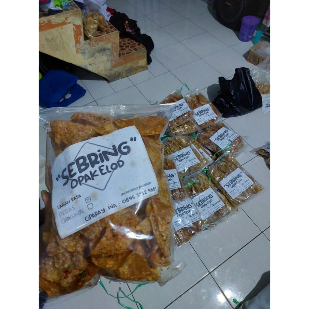 Paket 15 Bungkus Elod Sebring/Opak Elod/Opak Elod Nyeureunteung/Elod Pedas/Opak Pedas/Opak Elod Sebr