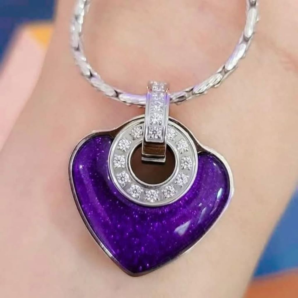 pendant heart purple mci