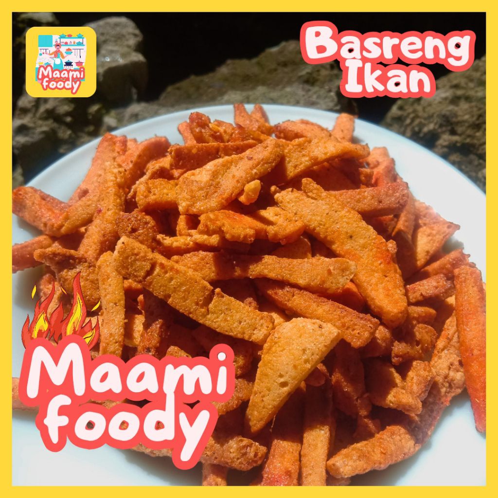 

100gr Basreng Ikan | Maamifoody | Balado pedas | Krius Gurih Nagih | Khas karawang.