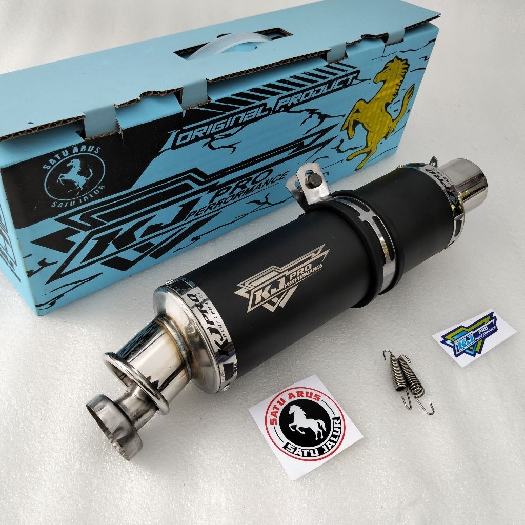 Kj Pro Original Tabung Silincer Knalpot Racing Ngebas Adem PNP Inlet 50mm Untuk Semua Jenis Motor Be