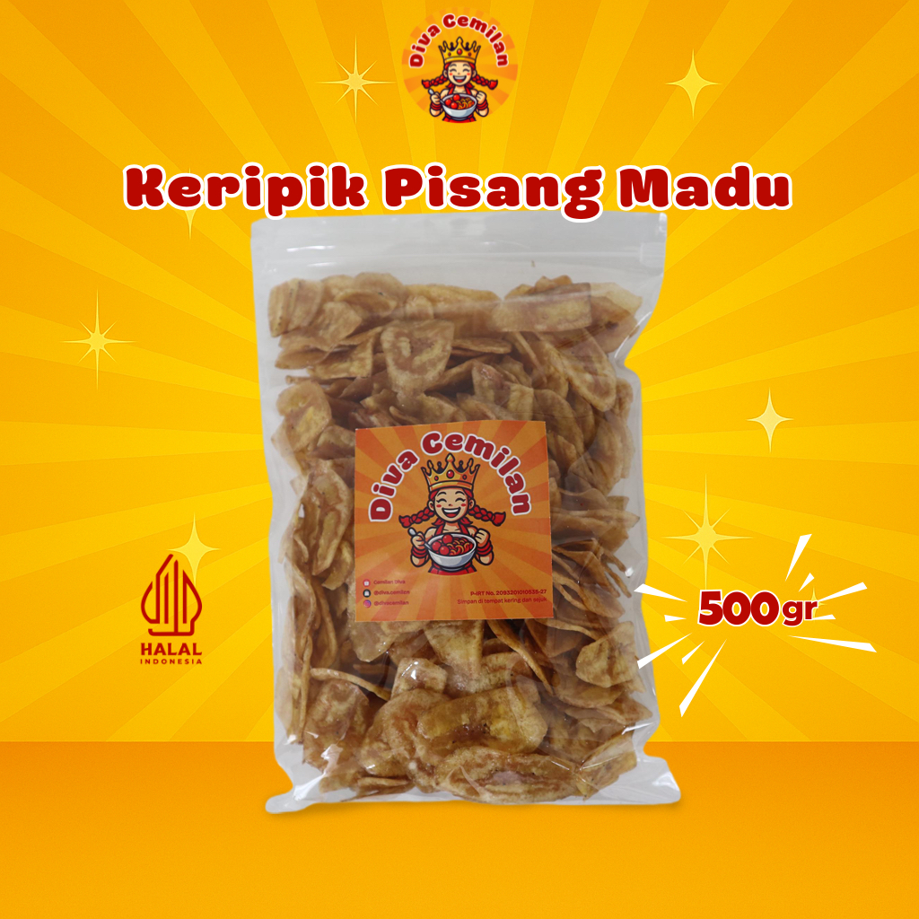 

500 gram Pisang Madu Manis Renyah Diva Cemilan Snack Makanan Ringan