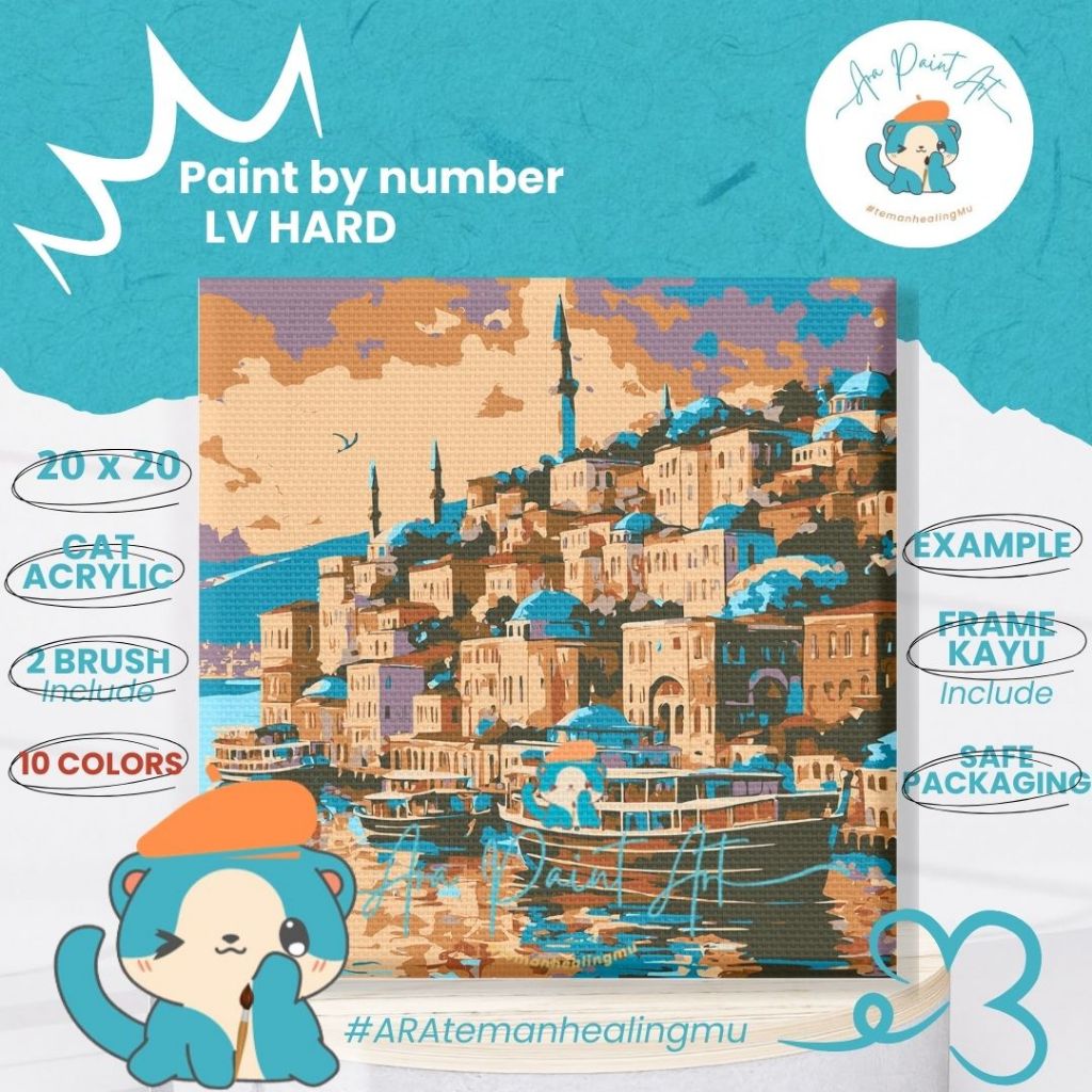 

Ara Paint Art TURKEY TOWN SERIES Paint by numbers kit I Painting I Painting by number I Kado Wisuda I Kado unik