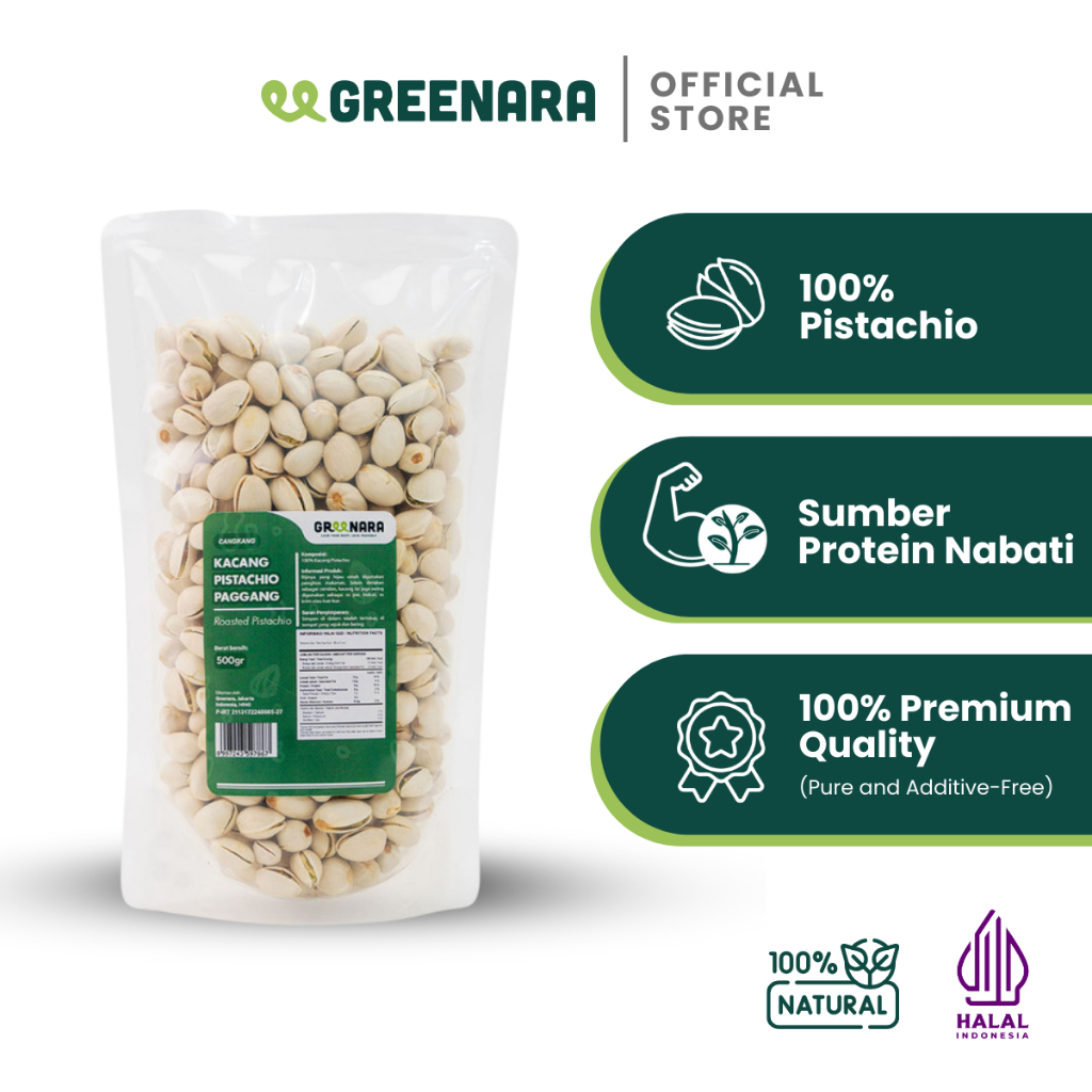 

Greenara - Kacang Pistachio Cangkang 500gr