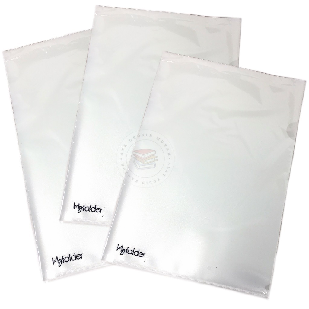 

(PAK;12 PCS) Map L F4-A4 / Map Plastik Kulit Jeruk Transparan - MyFolder