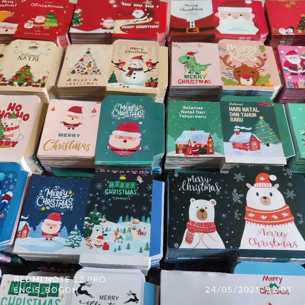

[Lembaran] 1000 lembar amplop natal UK medium free plastik