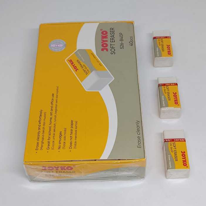 

Penghapus hapusan pensil warna putih kecil Joyko soft eraser 526-B40P / Perlengkapan menulis / ATK