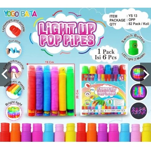 MAINAN POP LED / POP TUBE / SELANG LAMPU