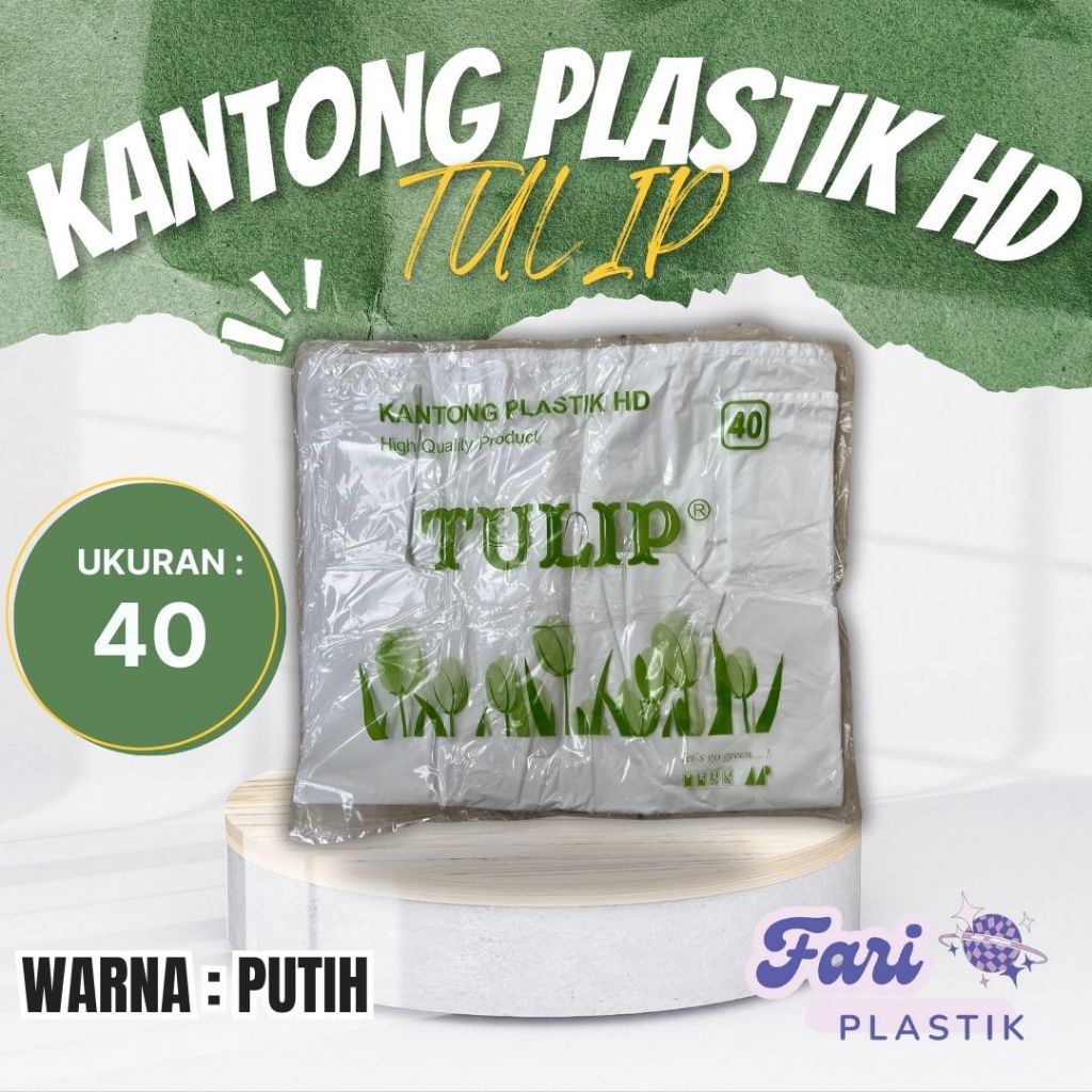 Kantong Kresek Putih Merk HD Tulip Ukuran 40