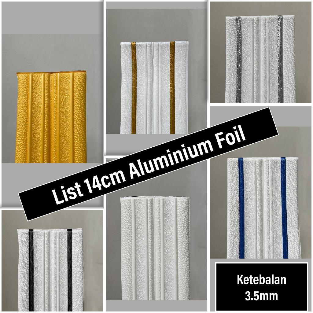 RW Wallpaper Foam List Border 14cm Dekorasi Dinding Tembok Stiker Aluminium Foil Wall Border Foam 3D