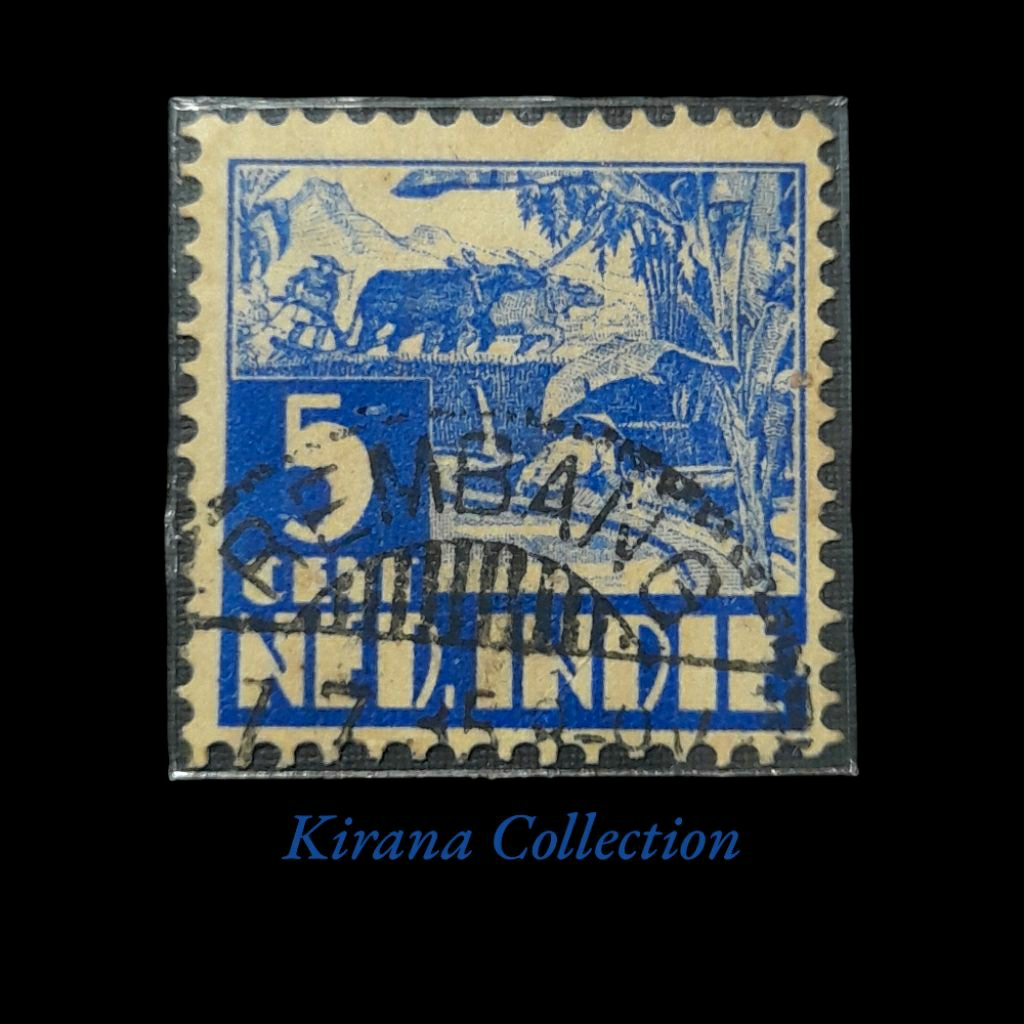 

CP.4 KOLEKSI PRANGKO NED INDIE KERBAU 5 CENT 1934-1937 CAP POS REMBANG USED