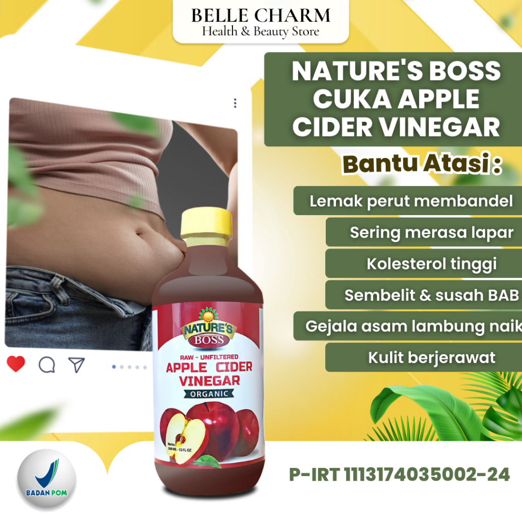 

Nature's Boss Cuka Apple Cider Vinegar Organic isi 300 ml