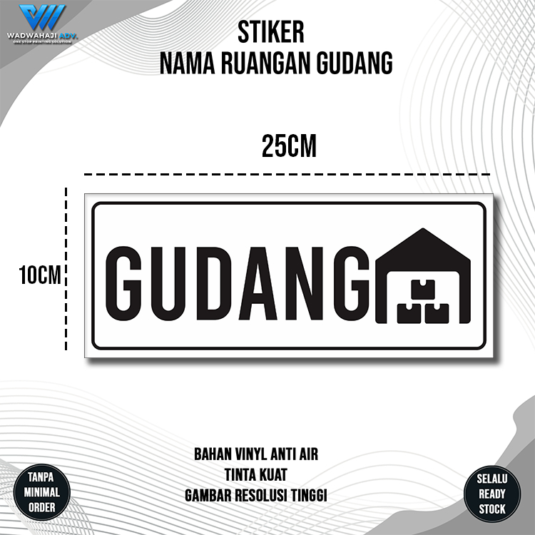

Stiker Nama Ruangan Gudang | Petunjuk Gudang| Stiker nama Ruangan Wadwahaji