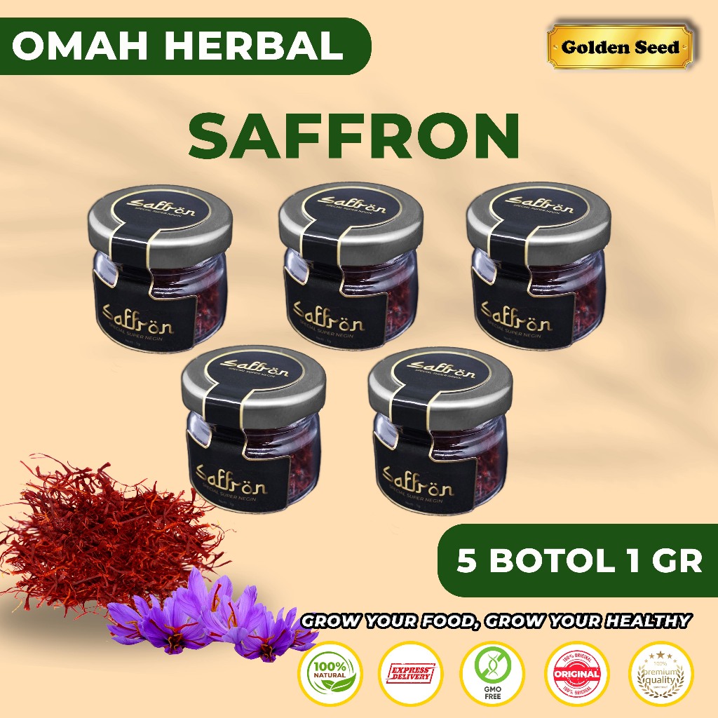 

[ BUNDLING 5 BOTOL ] (TUTUP SILVER) Saffron 1 GR / Saffron Super Negin grade A / HERAT SAFFRON 1 GRAM / Saffron finest quality asli iran