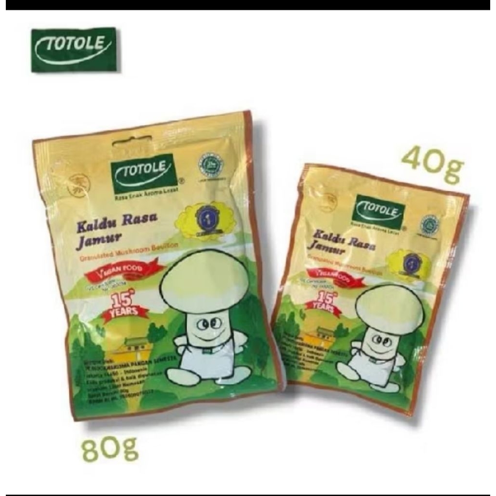 

Kaldu jamur totole 2 variant ukuran 40gr dan 80gr