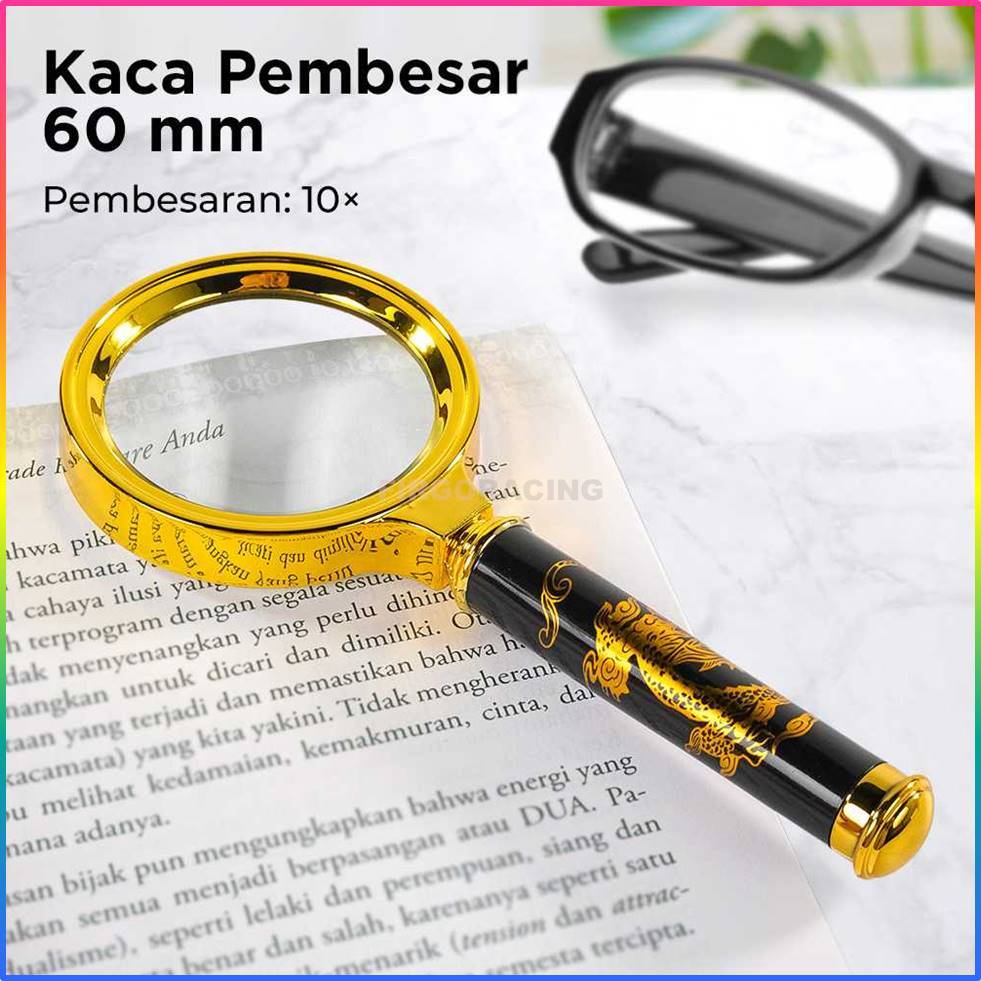Kaca Pembesar Handheld Magnifying Glass Lup Magnifier 60mm 10X