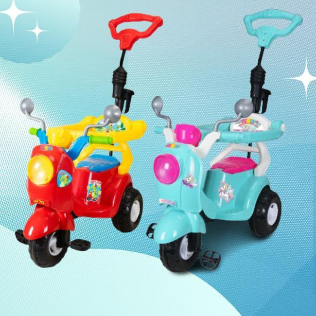 MAINAN ANAK VESPA SEPEDA RODA 3 TRICYCLE RIDE ON MORI SHP702 VESPA-VESPAAN