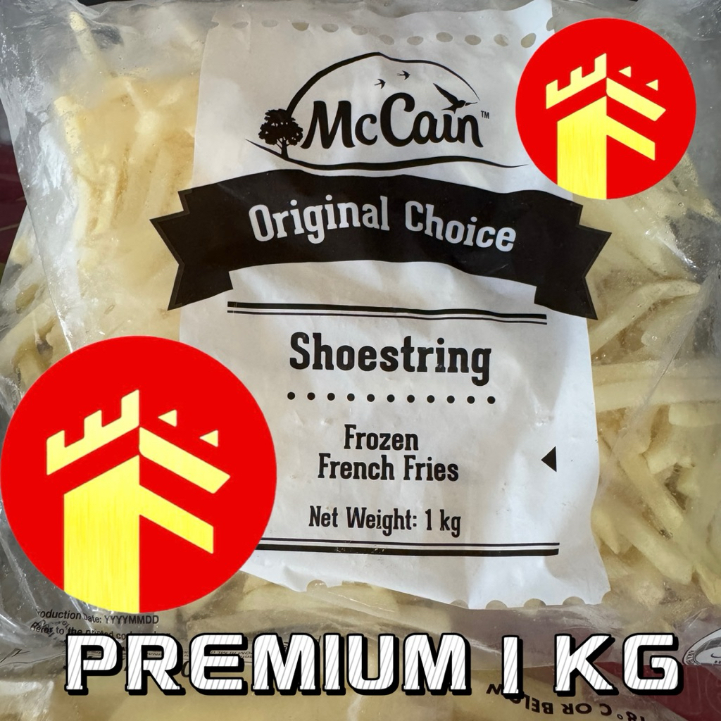 

MCCAIN ORIGINAL CHOICE SHOESTRING STRAIGHT CUT CRINKLE CUT 1 KG MC CAIN FRECH FRIES MC CAIN KENTANG GORENG PREMIUM 1 KG