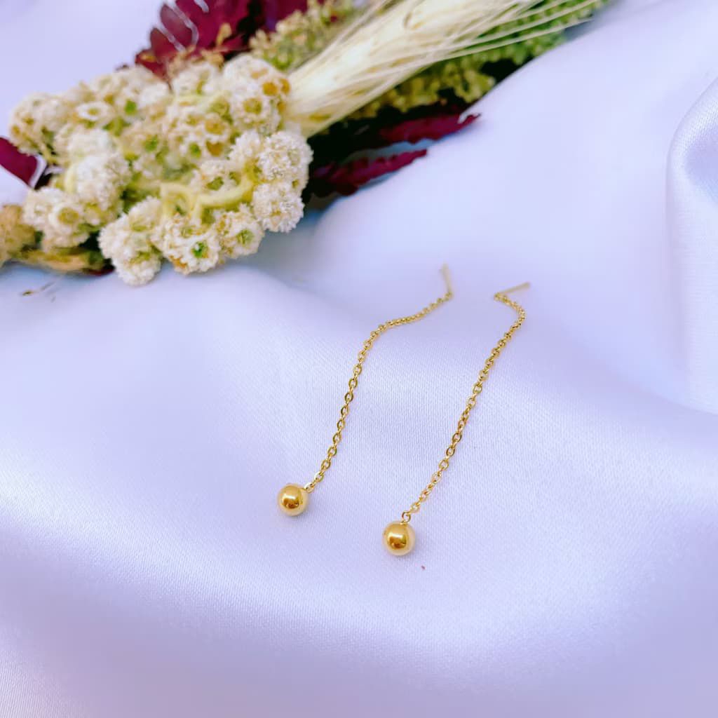 anting titanium bulat polos&pasir terbaru