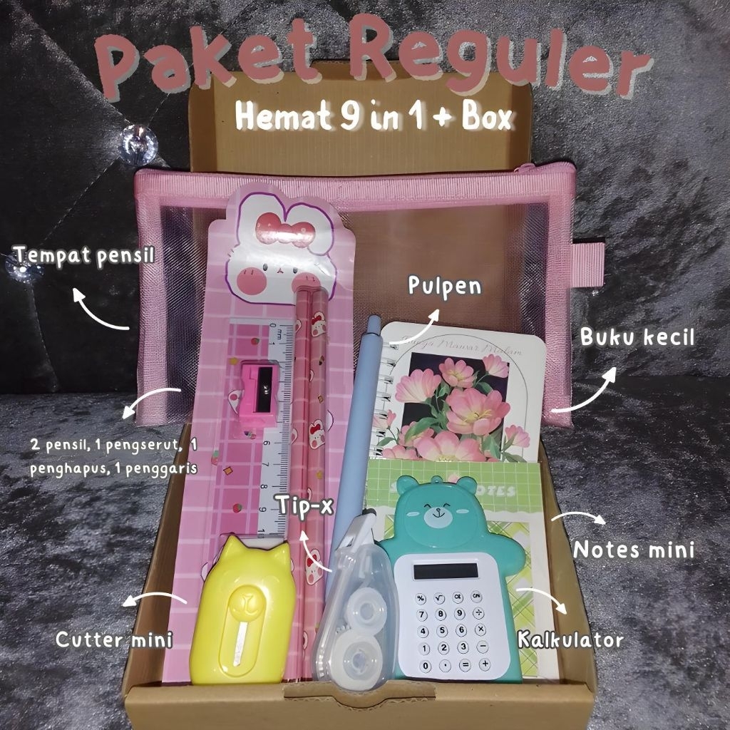

Serbaguna71 - hampers alat tulis lengkap paket reguler. Hampers untuk Hadiah / Hadiah perpisahan / Hadiah uang tahun / Hadiah keluarga + free custom kartu ucapan