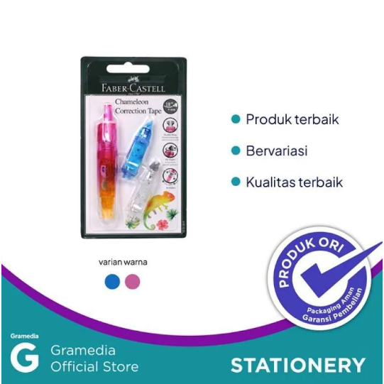 

Gramedia Cirebon - FABER CORRECTION TAPE CHAMELEON+2REFILL BARREL PINK 163328R