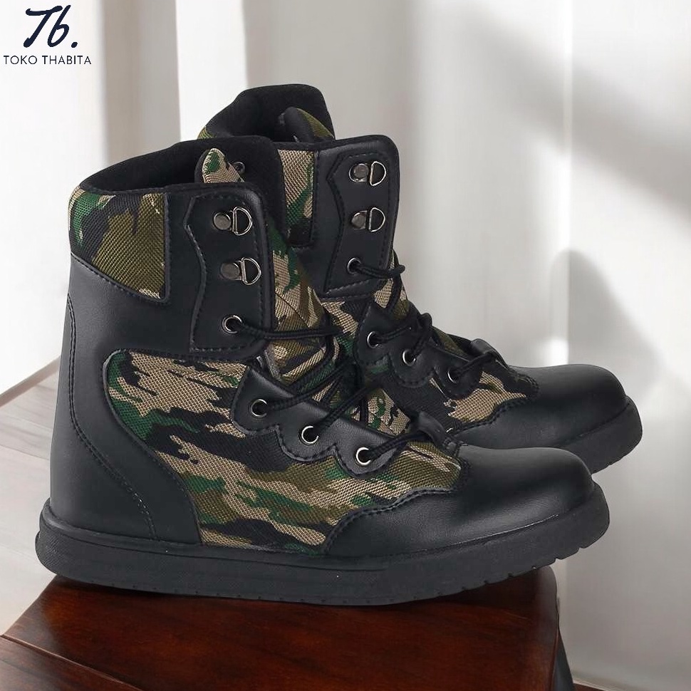 KODE A2T Sepatu Boots Tactical Loreng Tentara PDL Anak Laki Army TNI