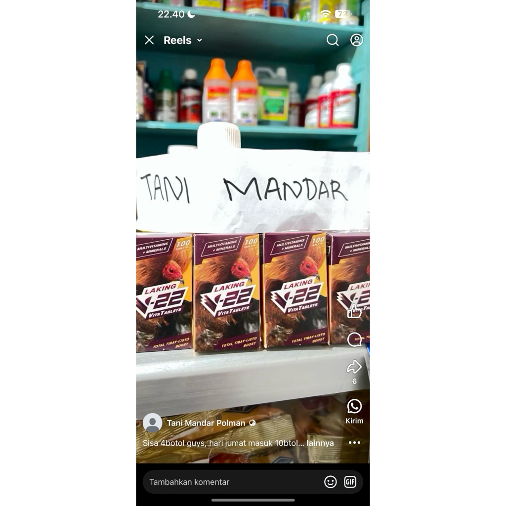 V22 IMPOR FHILIPINA ORIGINAL 100% AYAM OBAT HEWAN