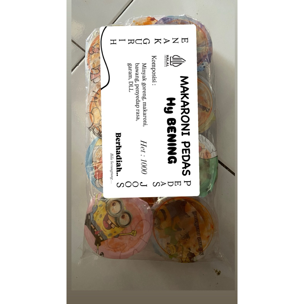

makaroni cup berhadiah uang tunai langsung hy bening 1 pak isi 12 pcs