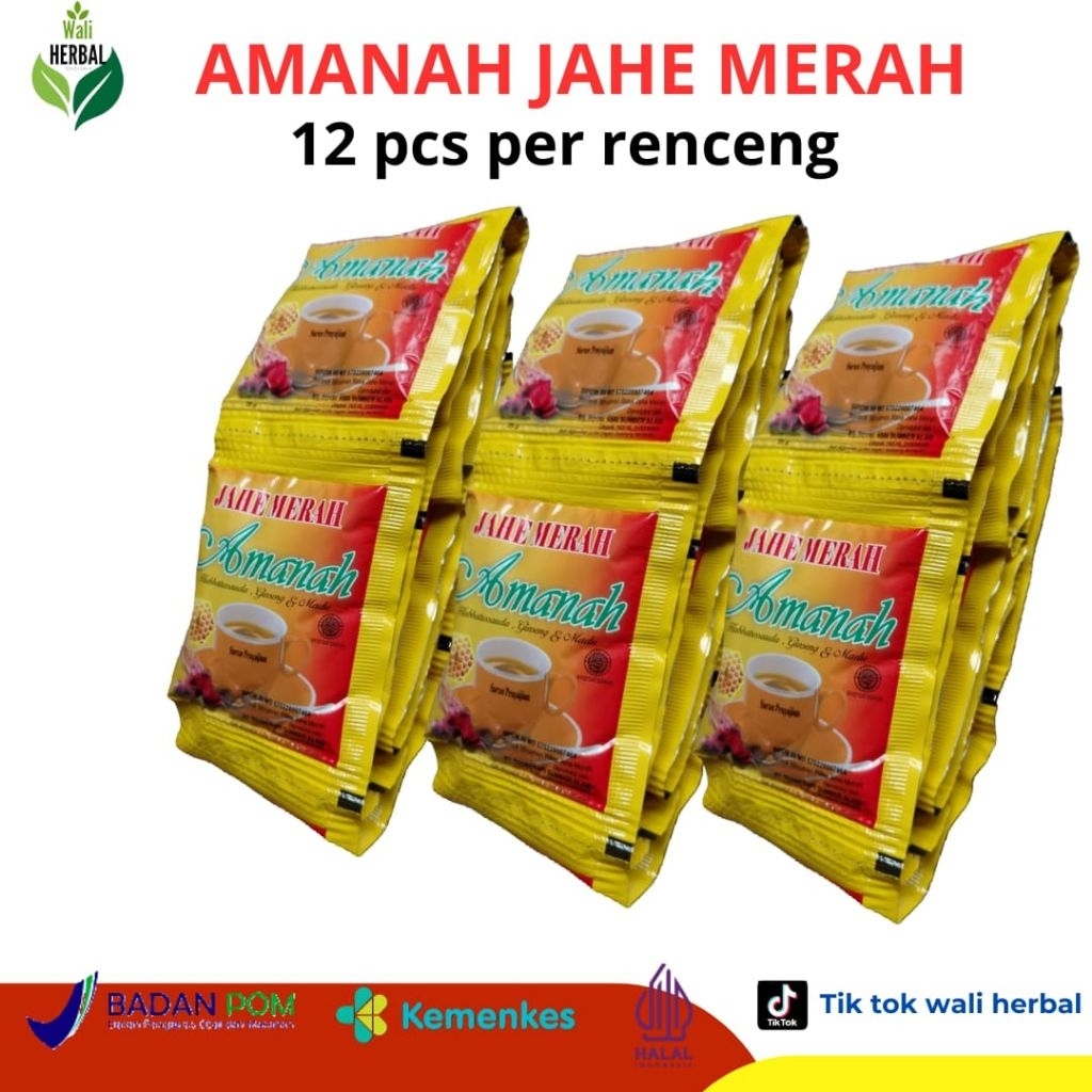 

Jahe Merah Amanah 1 renceng isi 12 sachet. bpom instan jahe merah berkualitas tinggi
